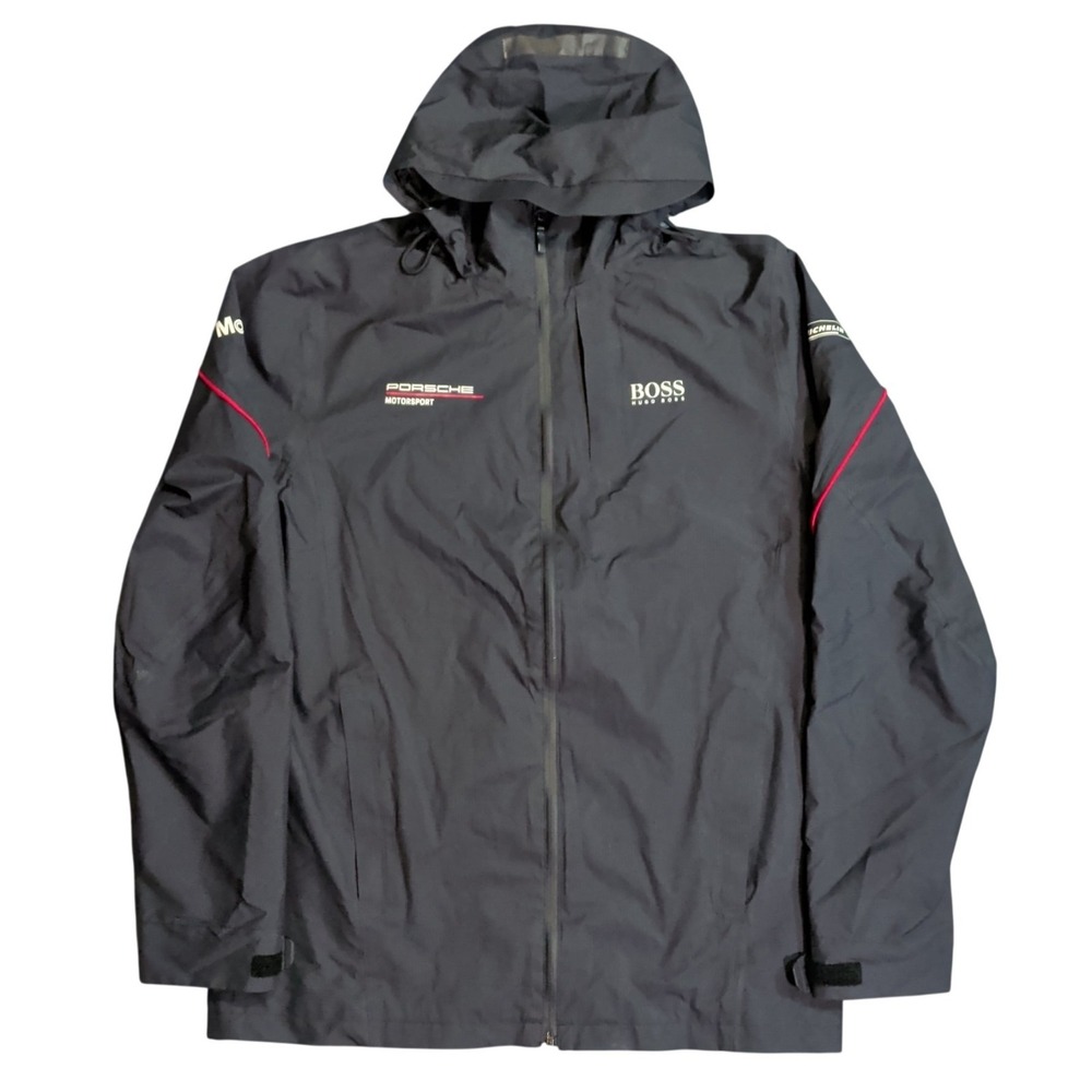 Hugo Boss x Porsche Motorsport Team Rain Jacket Mens Size XL Black